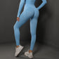 Size S Light Blue Seamless High-Waisted Yoga Pants for Women - Lift Workout Leggings for Running, Gym, and Fitness