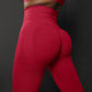 Size S Red Seamless High-Waisted Yoga Pants for Women - Lift Workout Leggings for Running, Gym, and Fitness