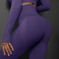 Size L Dark Purple Seamless High-Waisted Yoga Pants for Women - Lift Workout Leggings for Running, Gym, and Fitness