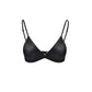 Size XL Black French Style Mulberry Silk Wireless Bralette - Triangle Cup Anti-Sagging Bra for Fuller Busts, Lightweight Comfort