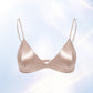 Size M Pink French Style Mulberry Silk Wireless Bralette - Triangle Cup Anti-Sagging Bra for Fuller Busts, Lightweight Comfort
