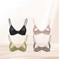Size M Pink French Style Mulberry Silk Wireless Bralette - Triangle Cup Anti-Sagging Bra for Fuller Busts, Lightweight Comfort