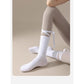 3 Pcs White Non-Slip Yoga Socks with Cross Straps - Cotton Pilates Dance Socks for Women, Lightweight Comfort