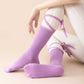 3 Pcs Bright Green Non-Slip Yoga Socks with Cross Straps - Cotton Pilates Dance Socks for Women, Lightweight Comfort