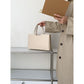 Beige Large Capacity Tote Bag - Minimalist PU Leather Handbag for Daily Commute