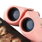 Pink 10x22 Compact Binoculars for Adults - High Definition Lightweight Telescope for Hiking, Travel, and Concerts