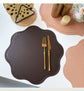 Green Nordic Style Faux Leather Placemats Set of 4 - Heat-Resistant Waterproof Table Mats 38x38cm(cutlery not included)