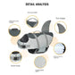 Size S Beige And Blue Sailboat Pattern Pet Life Jacket for Dogs - Summer Swimming Safety Vest with Shark Fin for Small to Large Breeds