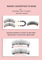 Style 6 Black Magnetic False Eyelashes Kit - 3 Pairs with Applicator Clip and Mirror Case