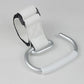 White Stroller Hooks 4-Pack - Leather and Alloy Pram Hooks with Velcro for Mom Bags and Accessories