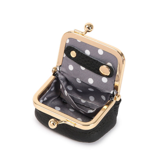 Orange Mini Jewelry Pouch - Compact PU Leather Coin Purse for Earrings, Rings, and Necklaces, 6.5x5x3.5cm