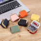Orange Mini Jewelry Pouch - Compact PU Leather Coin Purse for Earrings, Rings, and Necklaces, 6.5x5x3.5cm