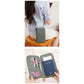Green RFID Blocking Passport Wallet - Multi-Function Travel Organizer with Double Zipper and Crossbody Strap