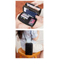 Black RFID Blocking Passport Wallet - Multi-Function Travel Organizer with Double Zipper and Crossbody Strap