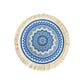 4 Pcs Beige and Purple Boho Chic Woven Cotton Placemat with Tassels - Nordic Bohemian Style(Tableware is a prop for shooting and is not included)