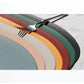 4 Pcs Orange Nordic-Style PVC Leather Placemats Set of 4 - Waterproof, Heat-Resistant, and Oil-Proof Triangular Table Mats
