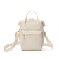 Beige Mini Waterproof Oxford Backpack - Lightweight 263g Travel Crossbody Bag with Adjustable Straps