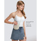 Beige Packable Cotton Bucket Hat - Folds into Wearable Pouch | Frayed Edge Sun Hat with Chin Strap