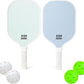 Purple Fiberglass Pickleball Paddle Set - 2 Minimalist Paddles, 4 Balls, and Carry Bag for Outdoor Play