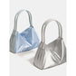 Blue Luminous Silver Nylon Underarm Shoulder Bag - Convertible Crossbody Hobo with Pouch - Lightweight & Modern