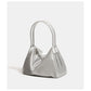 Blue Luminous Silver Nylon Underarm Shoulder Bag - Convertible Crossbody Hobo with Pouch - Lightweight & Modern