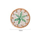 4 Pcs Beige Background With Green flower Handcrafted Rattan Coaster with Natural Shell Inlay - Decorative & Heat Insulating Drink Mat
