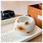 White And Brown Adorable Ceramic Cat Mug - Cute Creative Coffee Cup with Tail Handle (210ml)