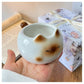 Black Adorable Ceramic Cat Mug - Cute Creative Coffee Cup with Tail Handle (210ml)