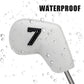 Red Golf Iron Head Covers Set of 10 - Waterproof PU Leather Club Protectors with Embroidered Numbers (3-9, P, A, S)