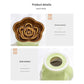Green and Brown Ceramic Slow Feeder Pet Bowl for Cats and Small Dogs - Anti-Choke Elevated Design with 15-Degree Tilted Rim