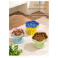Blue and Pink Ceramic Slow Feeder Pet Bowl for Cats and Small Dogs - Anti-Choke Elevated Design with 15-Degree Tilted Rim