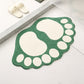 2 Pcs Green And White Foot-Shaped Plush Bath Mat - Non-Slip Absorbent Bathroom Rug for Bedroom and Doorway (50x80cm)