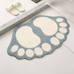 2 Pcs Grey And White Foot-Shaped Plush Bath Mat - Non-Slip Absorbent Bathroom Rug for Bedroom and Doorway (50x80cm)