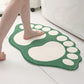 2 Pcs Grey And White Foot-Shaped Plush Bath Mat - Non-Slip Absorbent Bathroom Rug for Bedroom and Doorway (50x80cm)