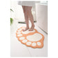 2 Pcs Pink And White Foot-Shaped Plush Bath Mat - Non-Slip Absorbent Bathroom Rug for Bedroom and Doorway (50x80cm)