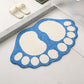 2 Pcs Blue And White Foot-Shaped Plush Bath Mat - Non-Slip Absorbent Bathroom Rug for Bedroom and Doorway (50x80cm)
