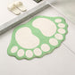 2 Pcs Light Green And White Foot-Shaped Plush Bath Mat - Non-Slip Absorbent Bathroom Rug for Bedroom and Doorway (50x80cm)