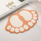 2 Pcs Orange And White Foot-Shaped Plush Bath Mat - Non-Slip Absorbent Bathroom Rug for Bedroom and Doorway (50x80cm)