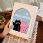 Cover 3 Colorful Cartoon cat pattern 6-Inch 100-Photo Cartoon Cat Album - Large Capacity Family Photo Storage Book with Suede and Crystal Cover