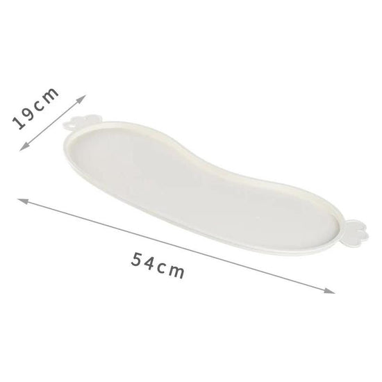 White Non-Slip Pet Feeding Mat - Waterproof Dog & Cat Food Bowl Placemat with Raised Edges