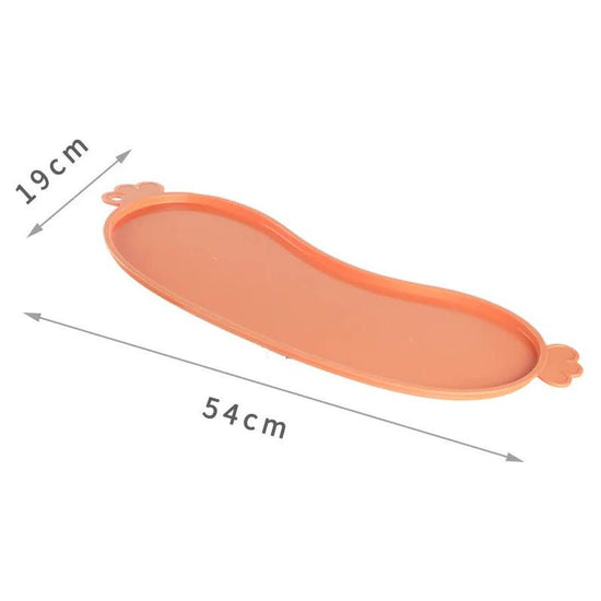Orange Non-Slip Pet Feeding Mat - Waterproof Dog & Cat Food Bowl Placemat with Raised Edges