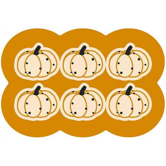 Style 8 Yellow Pumpkin Pattern Absorbent Diatomaceous Earth Pet Feeding Mat - Non-Slip & Quick Dry Placemat (50x80cm)