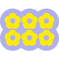 Style 9 Purple And Yellow Flowers Pattern Absorbent Diatomaceous Earth Pet Feeding Mat - Non-Slip & Quick Dry Placemat (50x80cm)