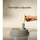Beige Base Adjustable Height Pet Water Dispenser with Food Bowl Base - Non-Drip Bottle Feeder Station for Dogs & Cats