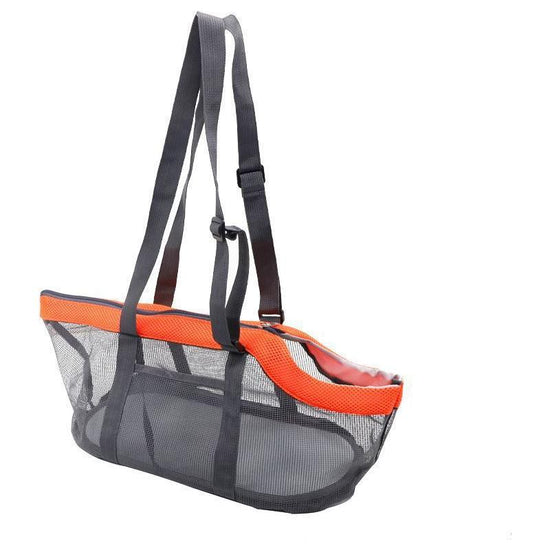 Orange And Grey Lightweight Breathable Mesh Pet Carrier Handbag - Portable Travel Tote for Small Dogs & Cats up to 8kg
