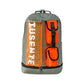 Orange And Grey Stylish Sports Backpack with Contrast Pockets - Unisex Gym Bag for Badminton & Tennis