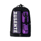 Purple And Black Stylish Sports Backpack with Contrast Pockets - Unisex Gym Bag for Badminton & Tennis