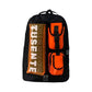 Orange And Black Stylish Sports Backpack with Contrast Pockets - Unisex Gym Bag for Badminton & Tennis