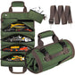 Khaki Heavy Duty Roll-Up Tool Bag Organizer - Waterproof Oxford Fabric Pouch with Multiple Pockets