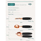 Black And Rose Gold 7-Piece Kitchen Gadget Set - Stainless Steel Utensils with Comfort Grip Handles